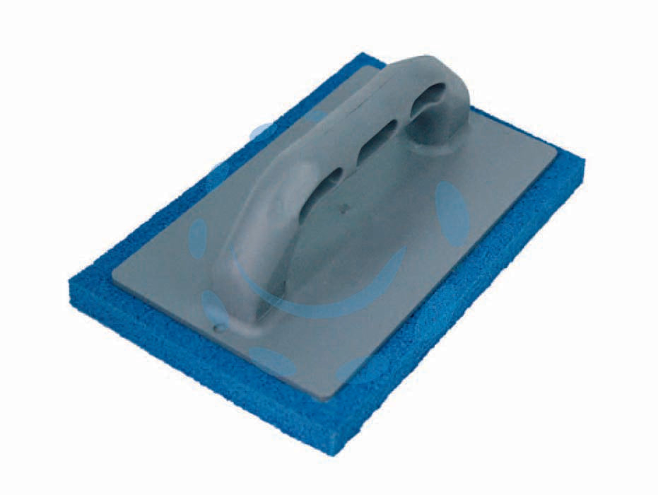 Frattone spugna blu manico plastica - cm.22x14 - supporto in plastica manico in plastica