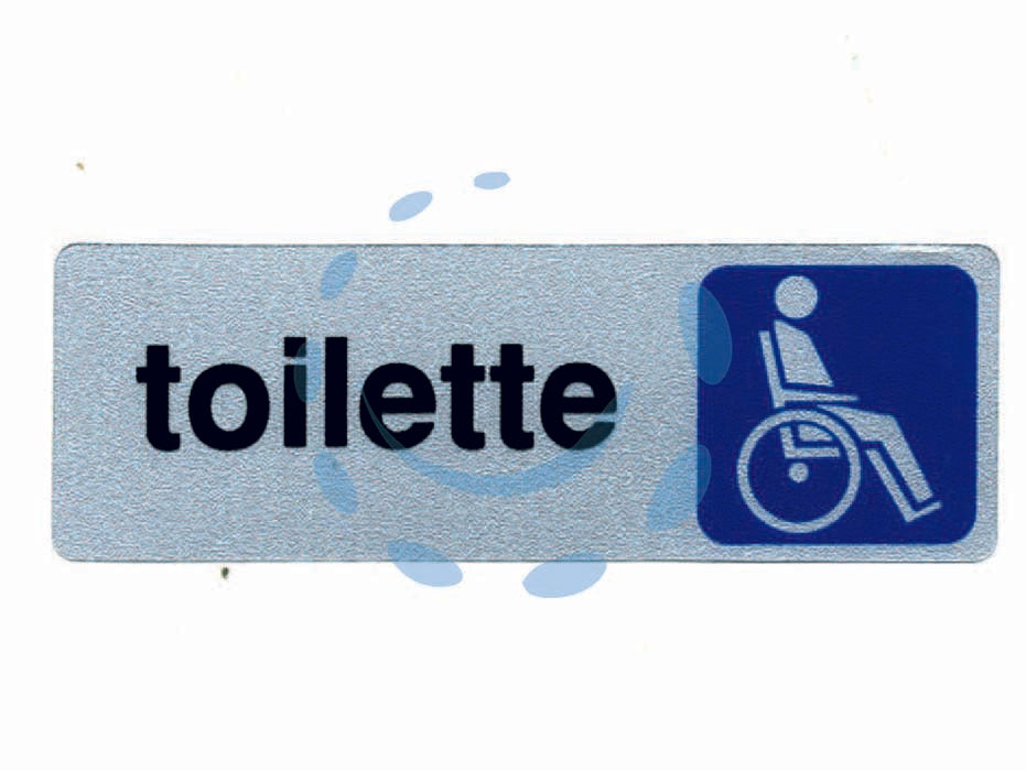 Targhetta adesiva toilette disabili - cm.15x5h. - in PVC