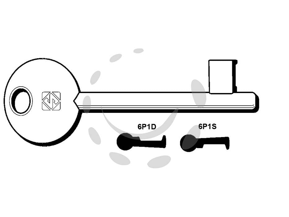Chiavi patent passepartout bonaiti, etna, mave, mp, oasa, perino - 6P1S  sx (ex 5010) - in ottone verniciato