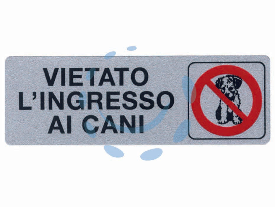 Targhetta adesiva vietato l’ingresso ai cani - cm.15x5h. - in PVC