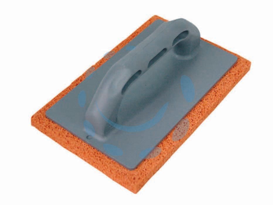 Frattone in spugna arancio manico plastica - cm.22x14 - supporto in plastica manico in plastica