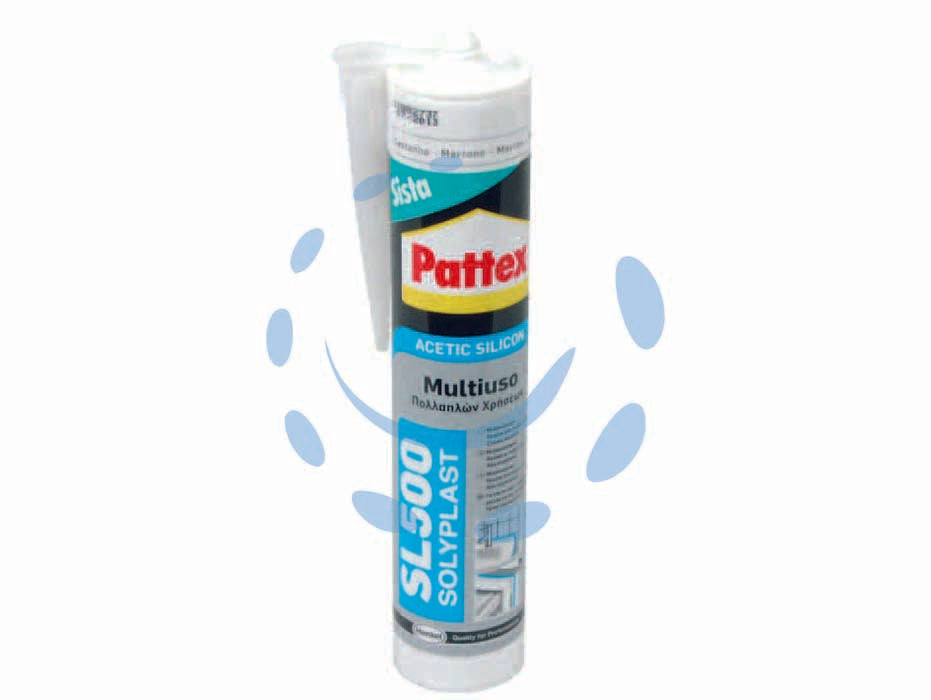 Pattex silicone sista sl-500 acetico colorato - ml.300 marrone - in cartuccia, adesivo sigillante siliconico acetico a prova di muffa. ideale per sigillature di materiali non porosi vetro, c...