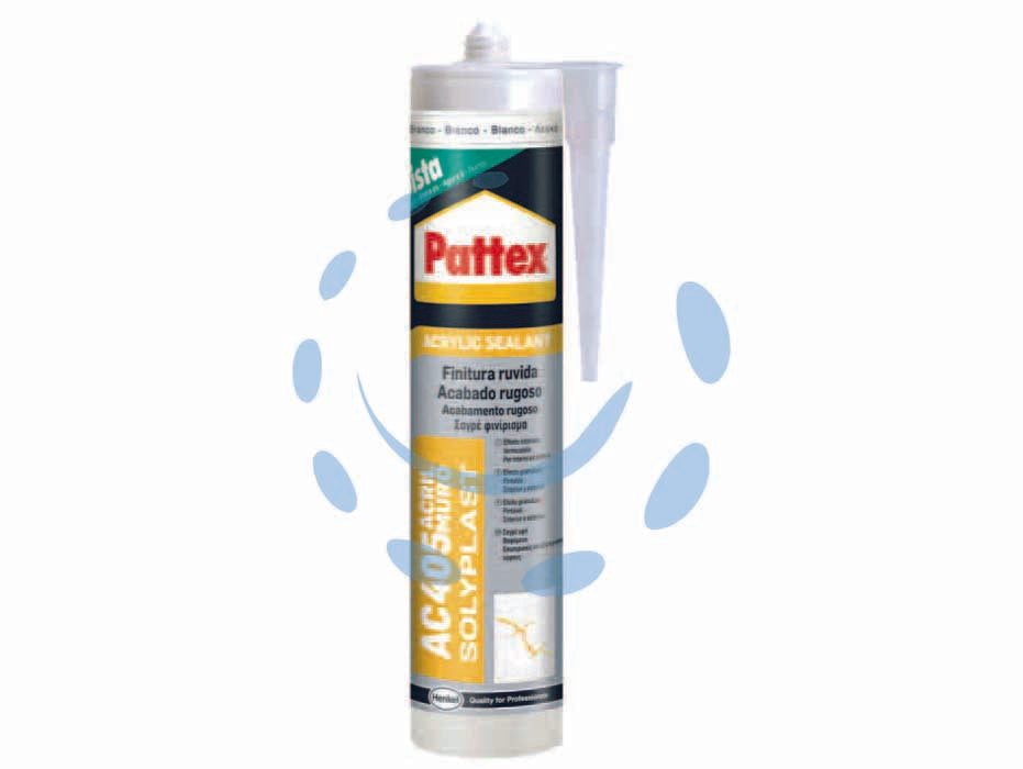 Pattex sigillante sista ac405 acrilico muro ruvido bianco - ml.300 bianco - in cartuccia, adesivo sigillante spatolabile con effetto intonaco, a base acrilica in dispersione acquosa ideale per il risan...