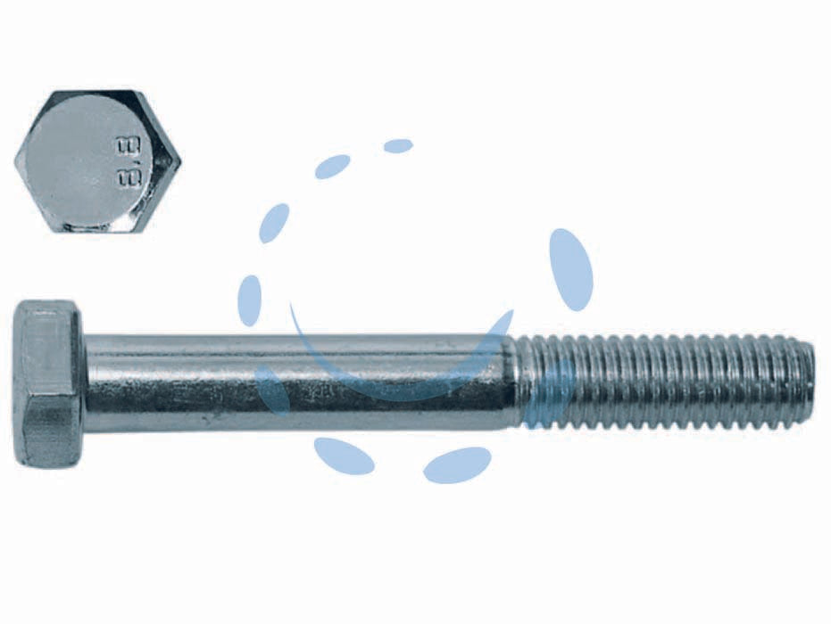 Viti per metallo 8.8 testa esagonale parzialmente filettate - ø mm.8x90 - senza dado, filettatura MA metrica ISO passo grosso alta resistenza, in acciaio zincato Classe 8.8 UNI 5737 DIN 931
