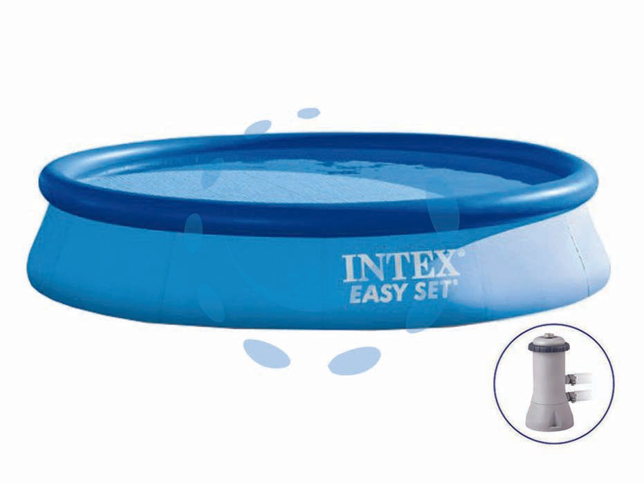 Piscina easy set rotonda  autoportante c/pompa filtro cm.366x76h. - capacità lt.5621 - peso kg.14,8 (28132) - colore azzurro, rivestimento in PVC a 3 strati ad alto impatto e resistente all'abrasione, bordo ad anello gonfiabile, spazio...