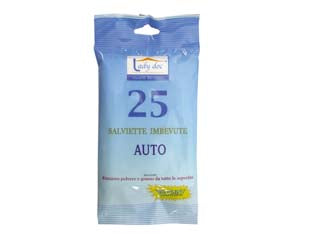 Salviette imbevute per auto - cm.16x21 - alto potere pulente