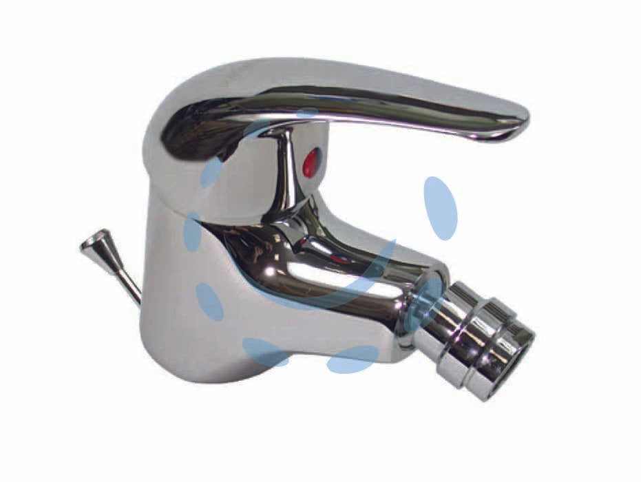 Rubinetto miscelatore per bidet - in ottone cromato, getto orientabile con aereatore, scarico automatico e piletta, cartuccia ø mm.40 (peso gr.729 escluso acce...