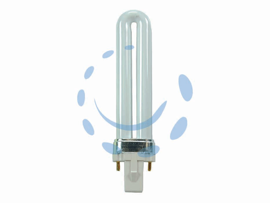 Lampada fluorescente longlife con starter incorporato g23 - 9w - G23 2pin - 2700°K calda - 600 lm - 34x167h - 230v lampada fluorescente compatta non integrata, durata media 8.000 ore, 2PIN con starter incorporato, alimentatore conven...