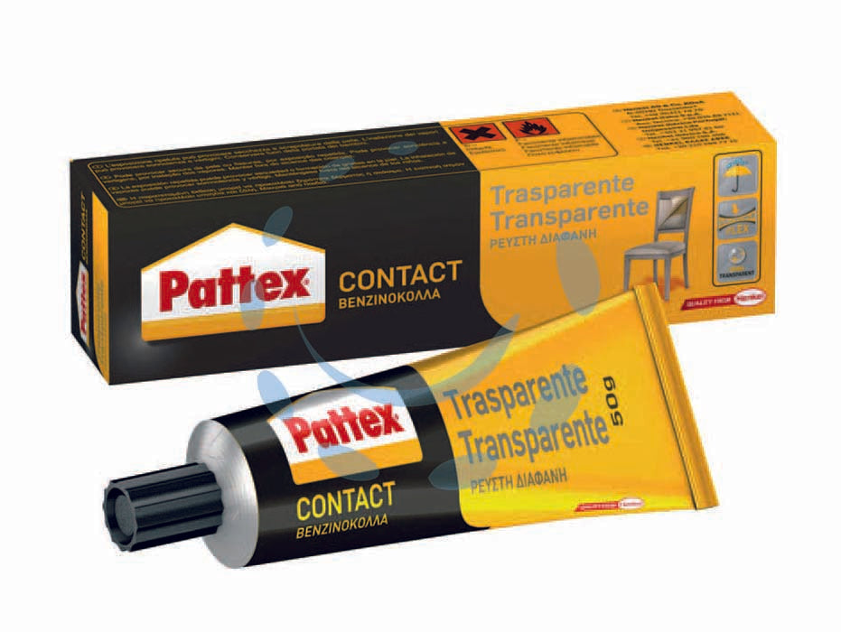 Pattex adesivo trasparente - gr.50 - in astuccio, adesivo a contatto trasparente. ideale per realizzare incollaggi resistenti ed invisibili su materie plastiche s...