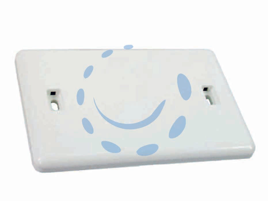 Placca coperchio per scatola da incasso rettangolare - 3 posti - in tecnopolimeri, fissaggio con viti comprese, colore bianco RAL 9010, IP40