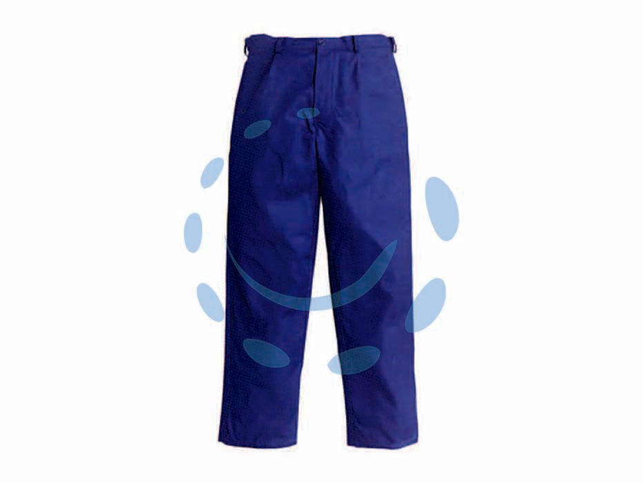 Pantalone da lavoro super nassaua - tg.62 - tessuto 100% in cotone sanforizzato colore blu, peso gr.280 mq., restringimento +/- 5%, 2 tasche esterne con apertura lateral...