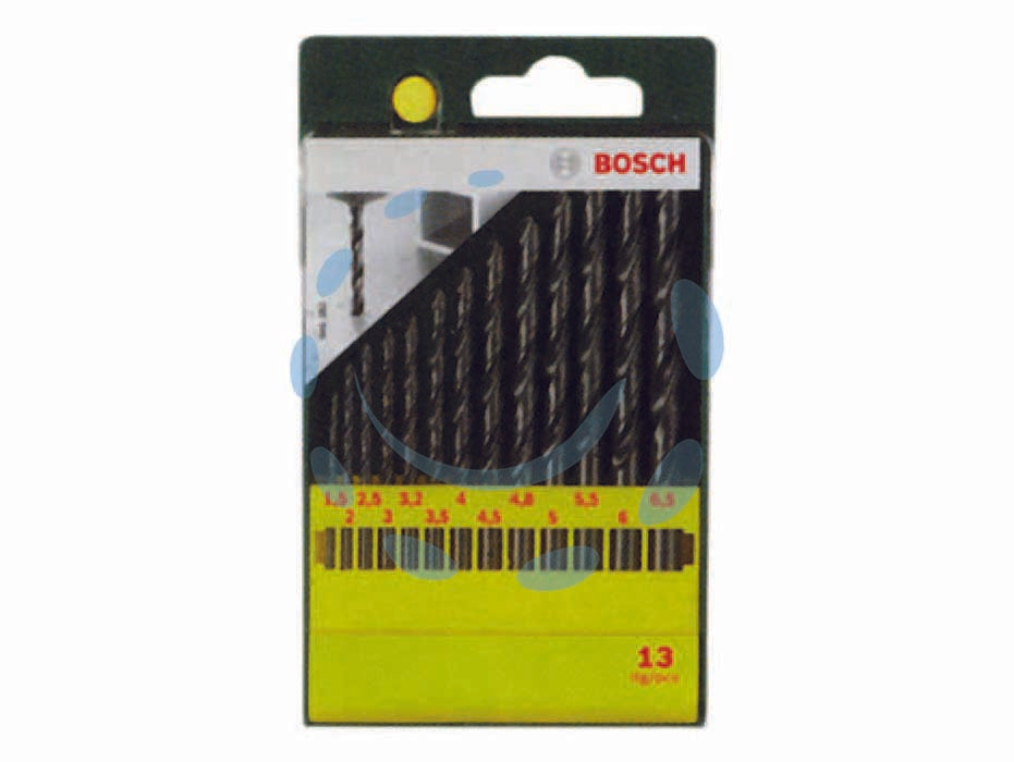 Punte hss rettificate in set da 13 pezzi - in cassetta di plastica. contiene 13 punte HSS-RETTIFICATE:, ø mm.1,5-2-2,5-3-3,2-3,5-4-4,5-4,8-5-5,5-6-6,5, misure mm.75x130...