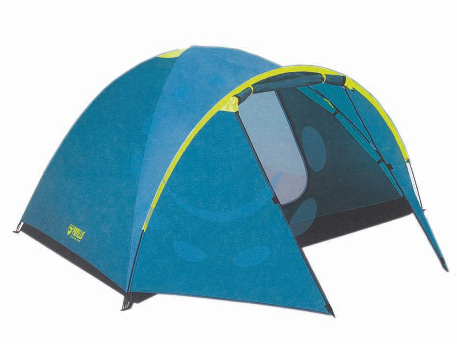 Tenda da campeggio montana 4 posti - cm.210x240x130h. - peso Kg.3,850 (art.68091) - copertura in poliestere antipioggia impermeabile, telo interno in poliestere traspirante, porta integrata con zanzariera anti...