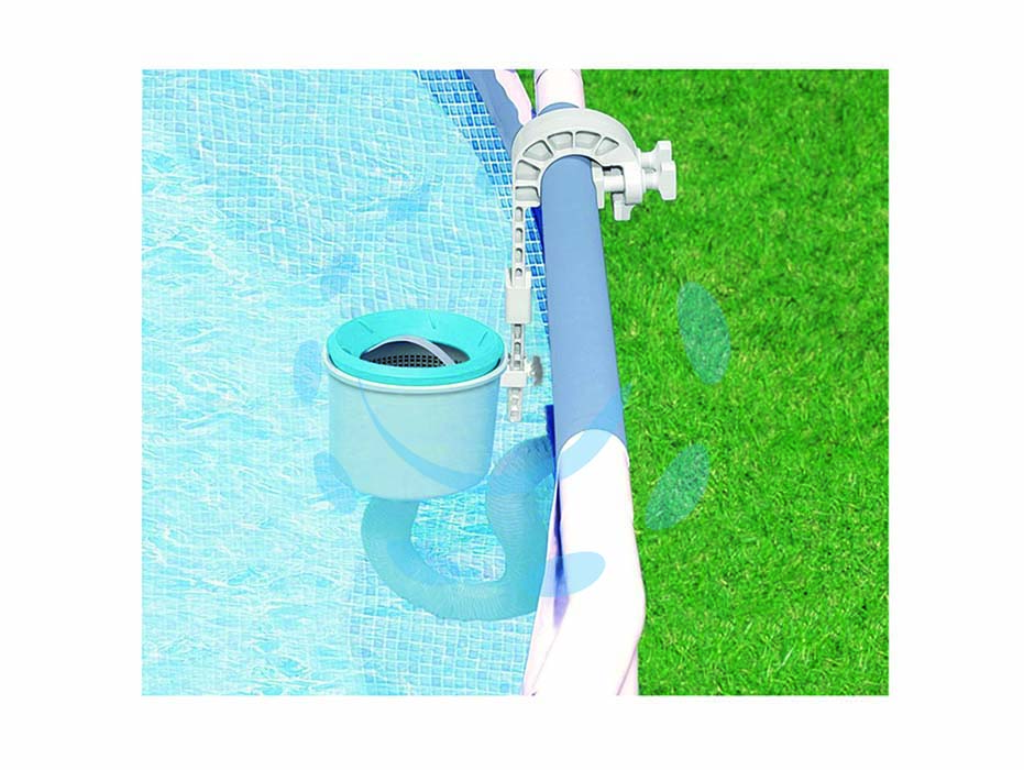 Filtro piscine skimmer da parete deluxe - peso Kg. 2,10 (28000) - scarico automatico quando collegato alla pompa filtro, attura foglie e altri detriti, fissaggio facile a piscine con struttur...