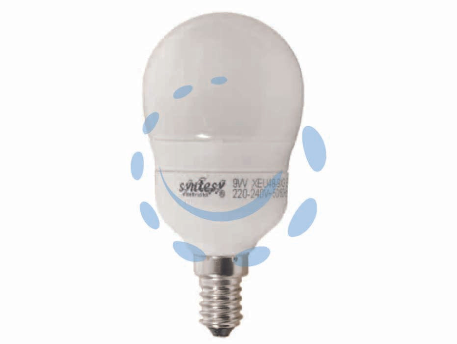 Lampada elettronica a sfera opale e14 - 9w - E14 -  2700°K calda - 230v lampada fluorescente compatta a forma di sfera