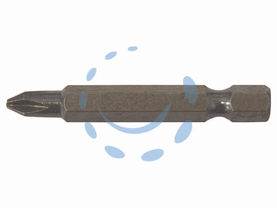 Inserti a croce phillips per avvitatori mm.50 - mm.50 PH 1 - acciaio cromo vanadium sabbiato, attacco esagonale 1/4'