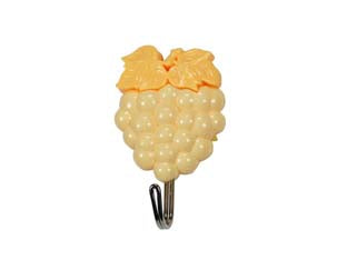 Ganci adesivi plastica frutta uva - mm.50x80h., in blister da pz.2 - con gancio in metallo