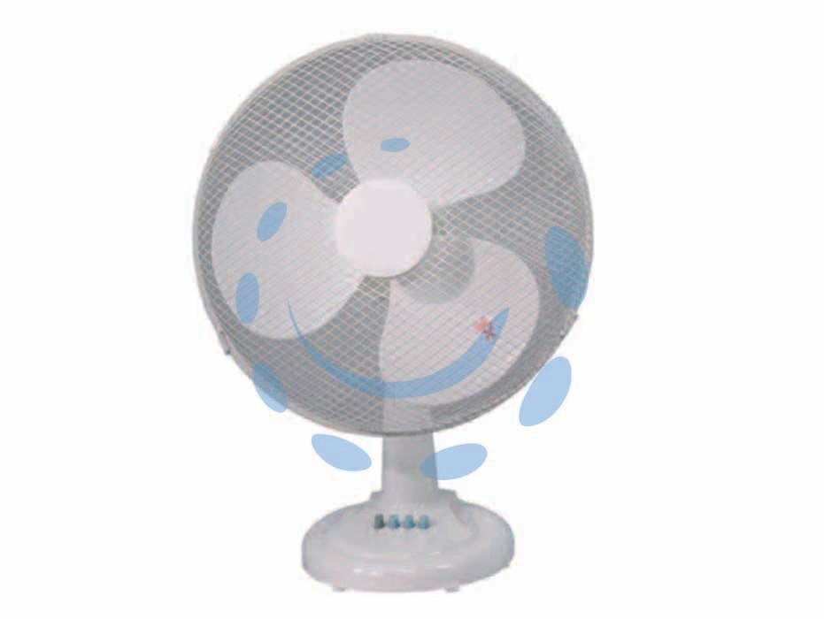 Ventilatore da tavolo cm.30 - tensione 230v / 50Hz, potenza assorbita 45w, motore a 3 velocità, ventola orientabile in alto/basso con oscillazione automati...