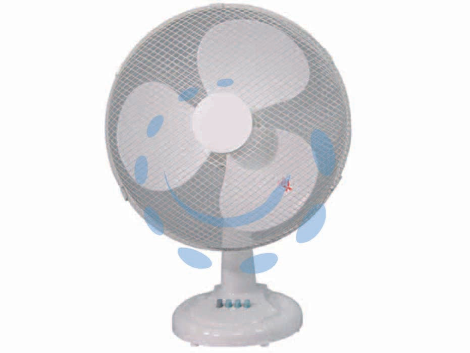 Ventilatore da tavolo cm.40 - tensione 230v / 50Hz, potenza assorbita 45w, motore a 3 velocità, ventola orientabile in alto/basso con oscillazione automati...