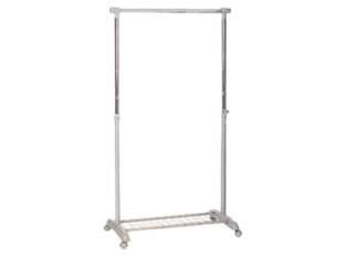 Appendiabiti stender telescopico handy - cm.87x42x95/165h. max estensione, composto da 1 asta appendiabiti fissa e spazio poggiascarpe, struttura in acciaio natural...