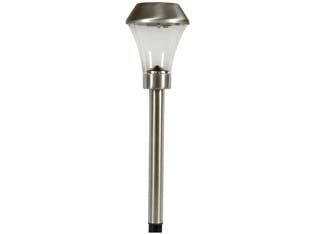 Lampada solare inox polluce - ø cm.9x39,5h. - pannello solare con fotocellula crepuscolare, fonte luminosa: 1 led bianco, 1 batteria ministilo AAA 200mAh 1,2V. NI-MH ricar...