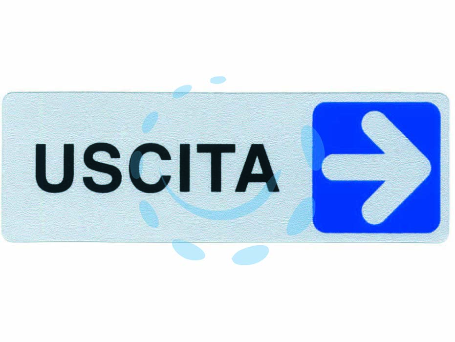 Targhetta adesiva uscita (freccia a destra) - cm.15X5h. - in PVC