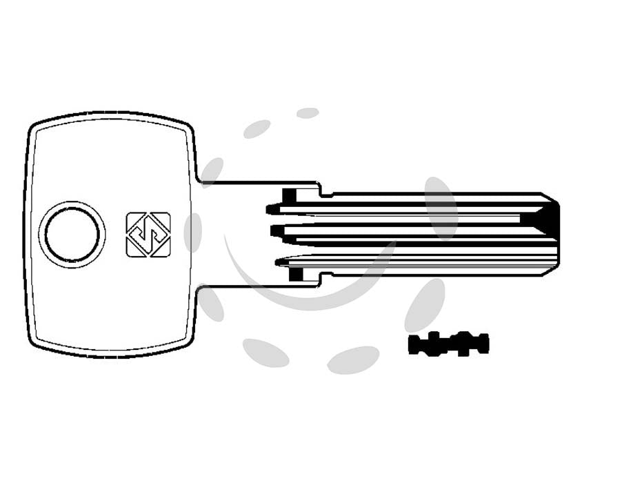 Chiavi punzonate per cilindri corbin 6 spine cb87 - CB87 - in ottone nichelato, profilo dorsato, per cilindri di sicurezza (adatte anche per lucchetti SICURO ns. cod.146852 e 146869)