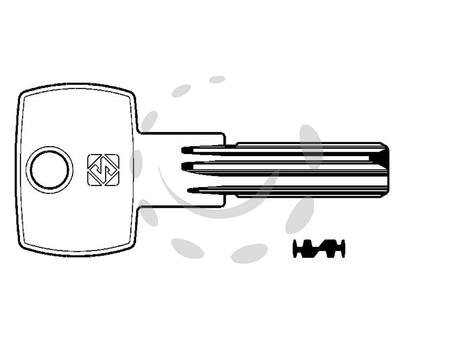 Chiavi punzonate per cilindri viro 6 spine vi19 - VI19 - in ottone nichelato, profilo dorsato, per cilindri di sicurezza