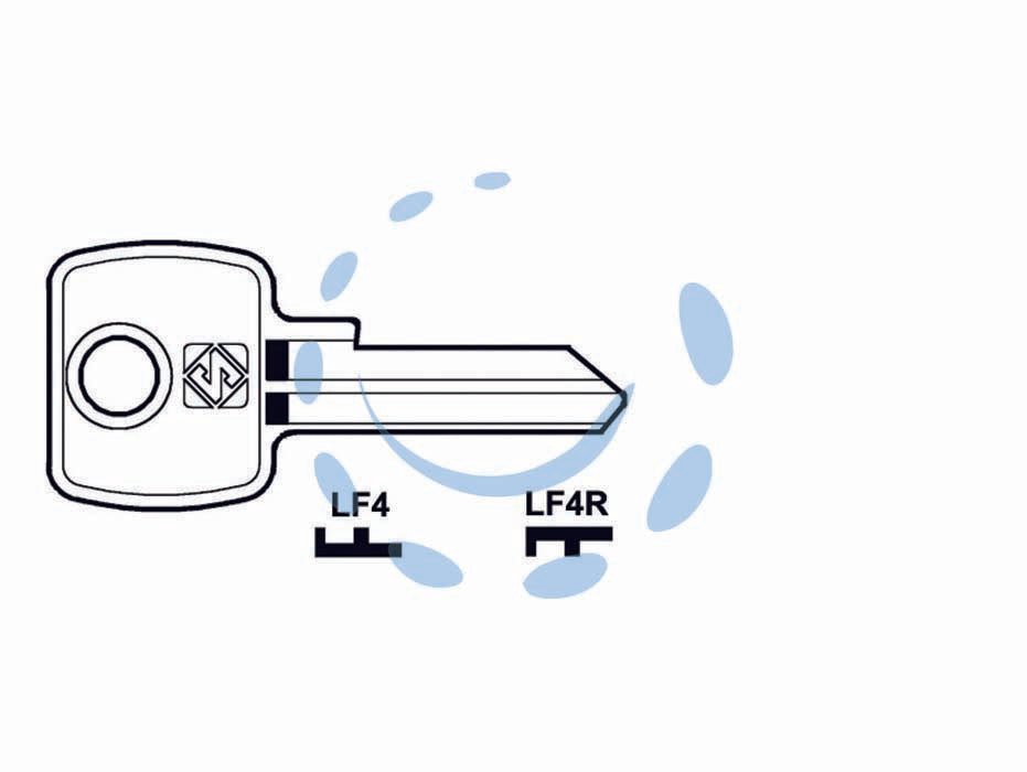 Chiavi per cilindri l&f 5 spine piccole - LF4 SX - in acciaio nichelato