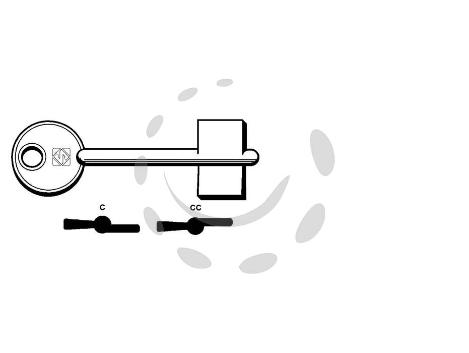 Chiavi doppia mappa cerutti - CC - in ottone nichelato