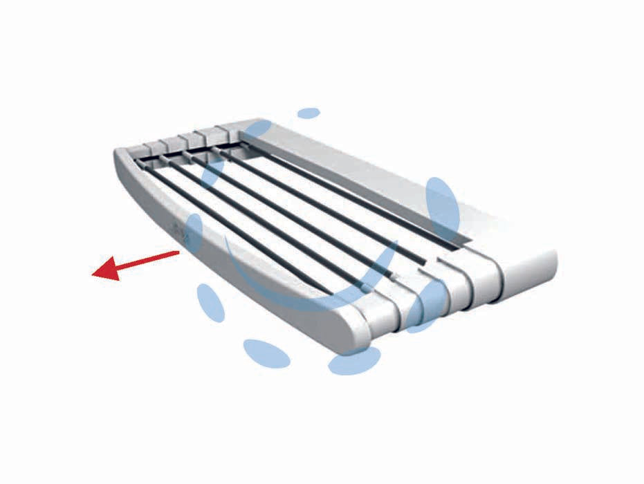 Stendibiancheria telescopico a parete con 6 fili telepack - Telepack70 cm.70x38x6h. peso Kg.1,44 circa ml.5 - portata max Kg.7, aste in alluminio e struttura in resina plastica, si fissa alla parete e si apre solo quando serve, chiuso ...