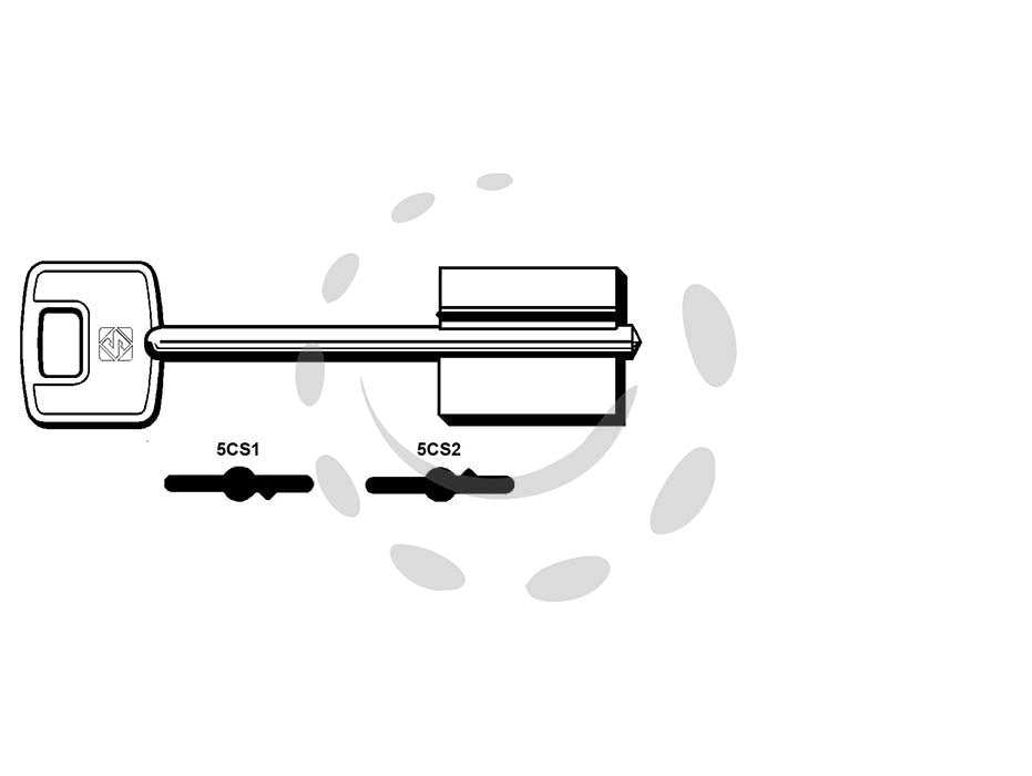 Chiavi doppia mappa cisa 5cs1 - 5cs2p - 5CS1 - in ottone nichelato