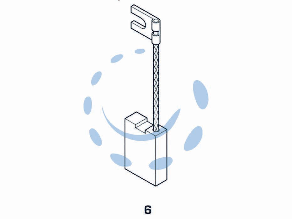 Spazzole a carboncino per elettroutensili modello 6 - BOSCH 1904 mm.6,2x16x22h. - Nessuna Descrizione per questo prodotto