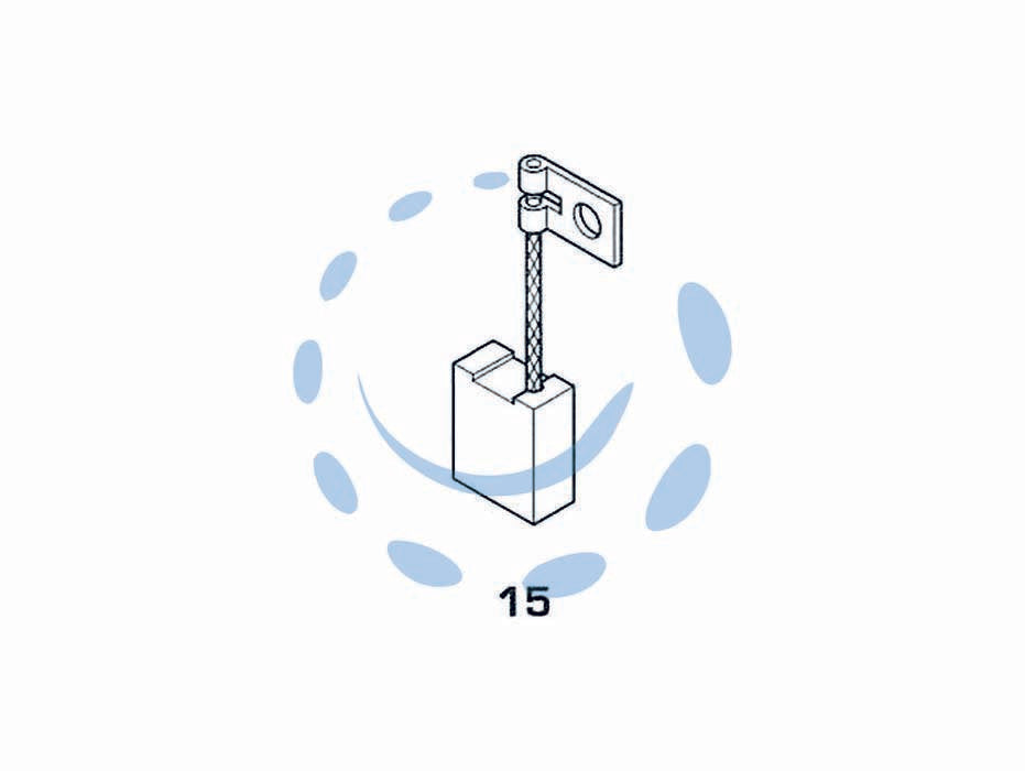 Spazzole a carboncino per elettroutensili modello 15 - BOSCH 1759 mm.6,5x12,5x15h. con autostacco - Nessuna Descrizione per questo prodotto