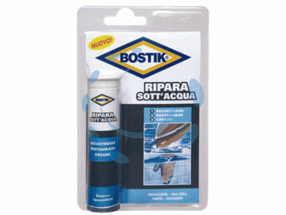 Stucco epossidico per riparare sottacqua - gr.56 - in blister, stucco epossidico modellabile di colore verde in stick specifico per riparazioni in acqua senza dover più svuotar...