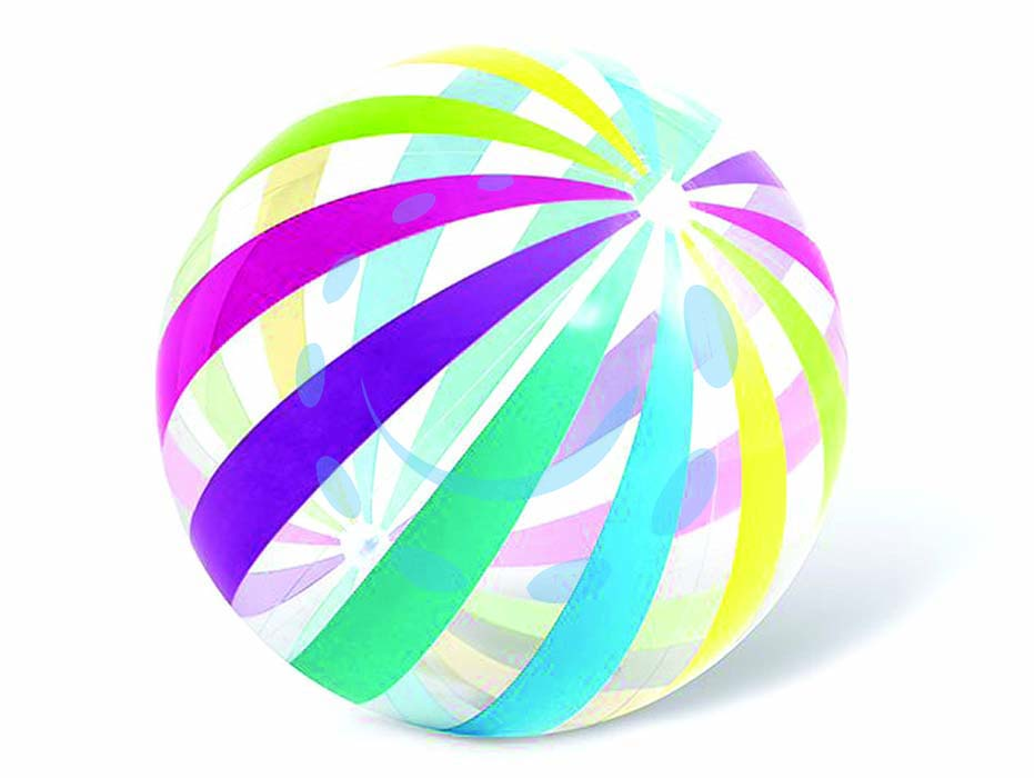 Pallone gonfiabile jumbo multicolore +3 anni - ø cm.107 - peso kg.0,49 (59065) - in vinile pessore mm.0,23, colore trasparente con spicchi multicolore