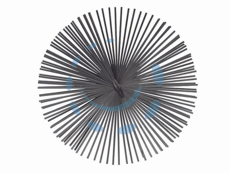 Scovolo tondo in acciaio piatto cm.25 - ø cm.25 - professionale per la pulizia del camino, attacco femmina ø mm.12 MA con foro trasversale per essere usato sia con le aste in ...