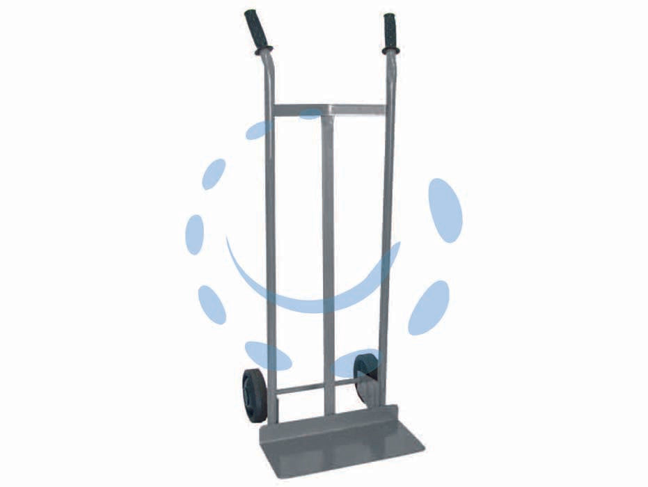 Carrello portacasse base portata max kg.60 - struttura: telaio dritto in acciaio tubolare verniciato ø mm.25 con ruote in gomma piena ø mm.150x35 foro ø mm.12, dimensioni...