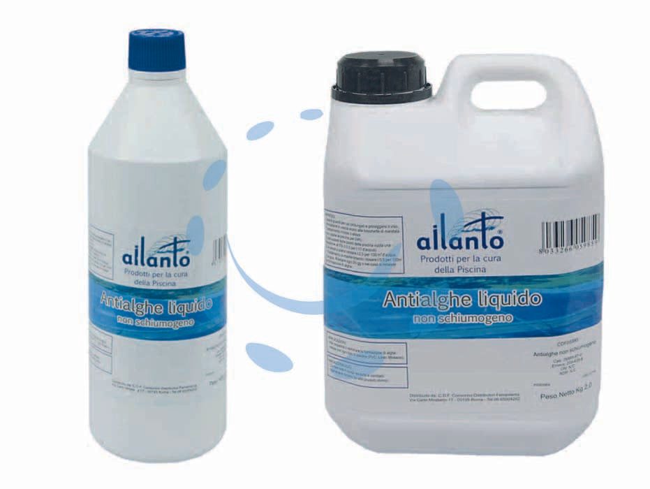 Antialghe liquido non schiumogeno - lt.1 in flacone - ideale per prevenire ed eliminare la fastidiosa formazione delle alghe in piscina, non schiumogeno alle normali dosi d'impieg...