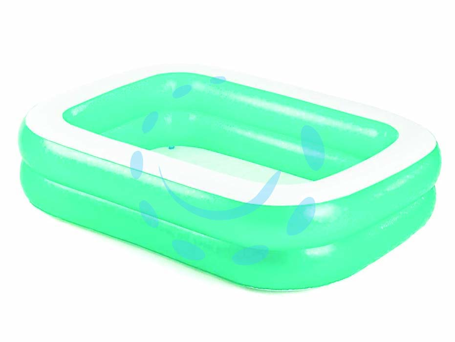 Piscina gonfiabile family rettangolare 2 anelli  +6 anni - cm.200x146x48h - peso Kg.3,300 (art.54005) - realizzata in vinile spessore mm.0,27, 2 anelli, capienza d'acqua lt.450