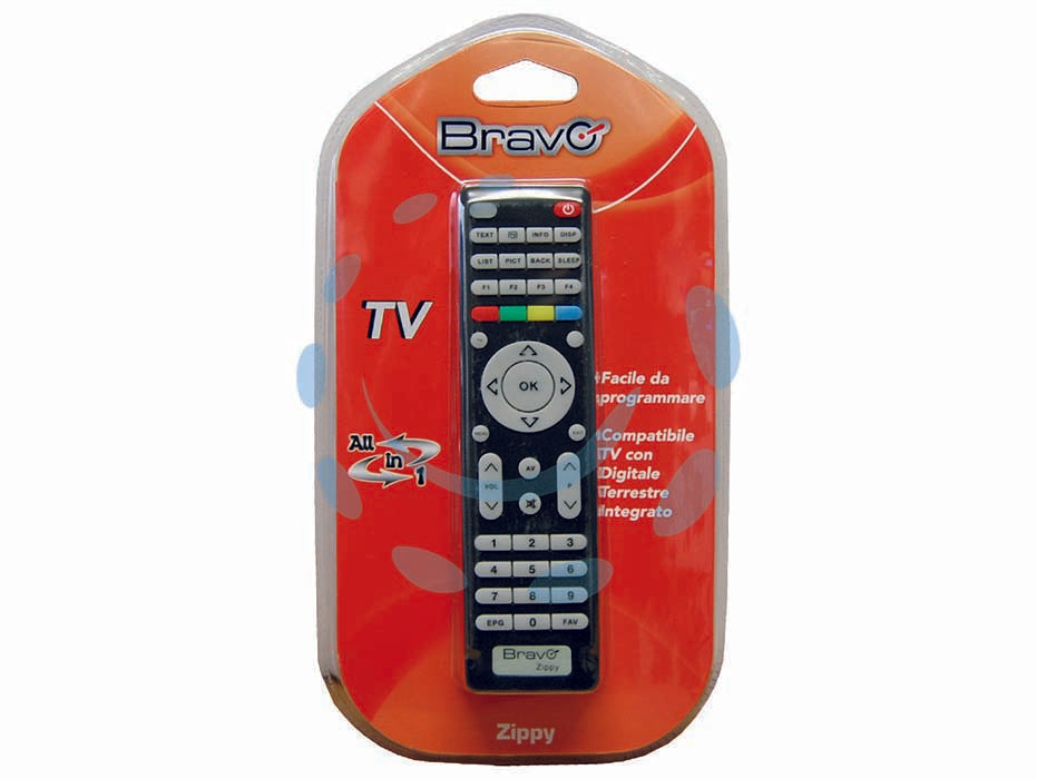 Telecomando universale tv zippy cover - sostituisce il telecomando originale del TV, sostituisce le principali funzioni dei telecomandi originali compreso il televid...