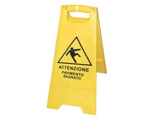 Cavalletto pavimento bagnato clean - cm.60h. - in ABS colore giallo