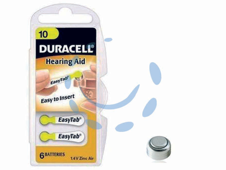 Pila specialistica a pastiglia per apparecchi acustici zinc-air (10) - 1,45v ø mm.5,7x3,5h. 190mAh. Zinc-Air, peso gr.12, in blister da 6 pezzi, batteria tipo: Coin Cell, queste batterie sono tu...