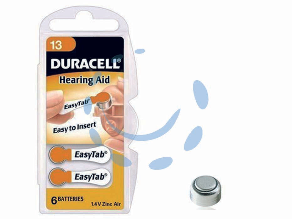 Pila specialistica a pastiglia per apparecchi acustici zinc-air (13) - 1,45v ø mm.8x5,4h. 300mAh. Zinc-Air, peso gr.48, in blister da 6 pezzi, batteria tipo: Coin Cell, queste batterie sono tutt...