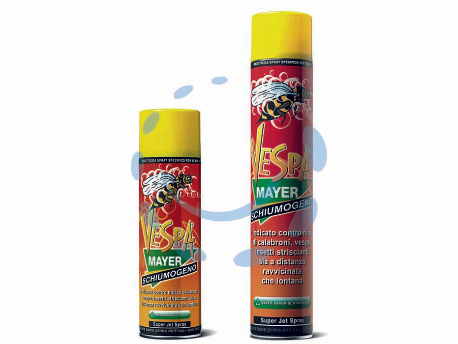 Vespamayer insetticida schiumogeno spray per nidi di vespe e calabroni - ml.500 in bomboletta spray - è un insetticida spray ad azione immediata specifico per le vespe, è efficace e pratico nella lotta contro le vespe nei loro ...