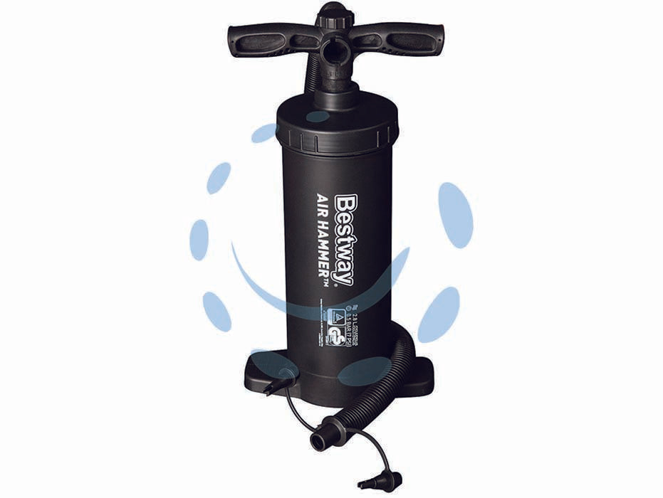 Pompa di gonfiaggio/sgonfiaggio manuale air hammer - cm.37h. - 2800 cc - peso gr.820 (art.62086) - può essere usata per gonfiare o sgonfiare con un facile meccanismo di switch, meccanismo a doppia azione: gonfia / sgonfia si...