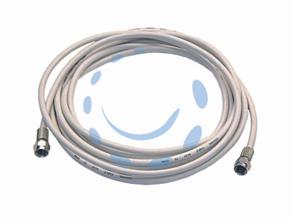 Prolunga tv cavo coax con connettori f + o-ring - mt.2 art.31090 - colore bianco, cavo coassiale 75 Ohm, connettori femmina + O-ring, in confezione singola sacchetto