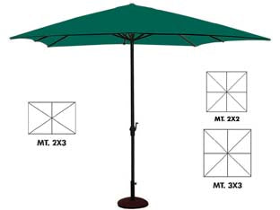 Ombrellone in metallo con manovella - cm.200x200 palo ø mm.38 a 6 stecche - struttura in metallo color antracite, copertura in poliestere 160 gr/mq colore verde, (base non compresa)