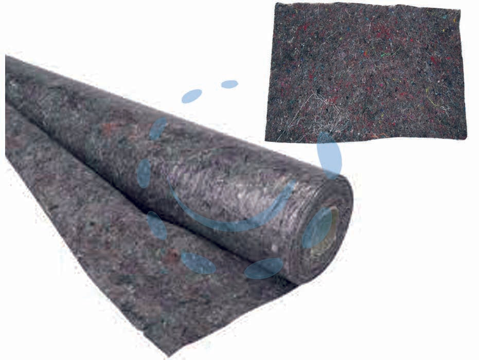 Feltro assorbente con antiscivolo di protezione - rotolo da mt.10x1h.gr.220mq. - in fibra tessile non tessuta, assorbente, pratico e resistente, antiscivolo, per proteggere i pavimenti in legno, marmo, cera...