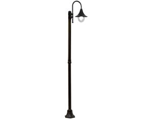 Lampione su palo modello parigi - 100w IP44 cm.230h. colore nero - struttura in alluminio verniciato, a una luce, sfera in policarbonato